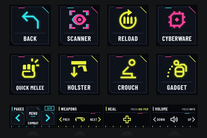 The Combat page on Stream Deck +: eight keys and the touch strip.