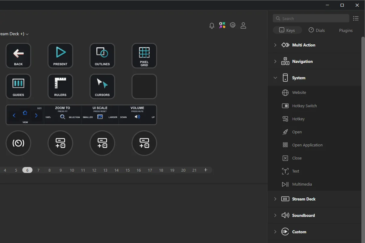 Drag Hotkey from the list on the right onto an empty place.