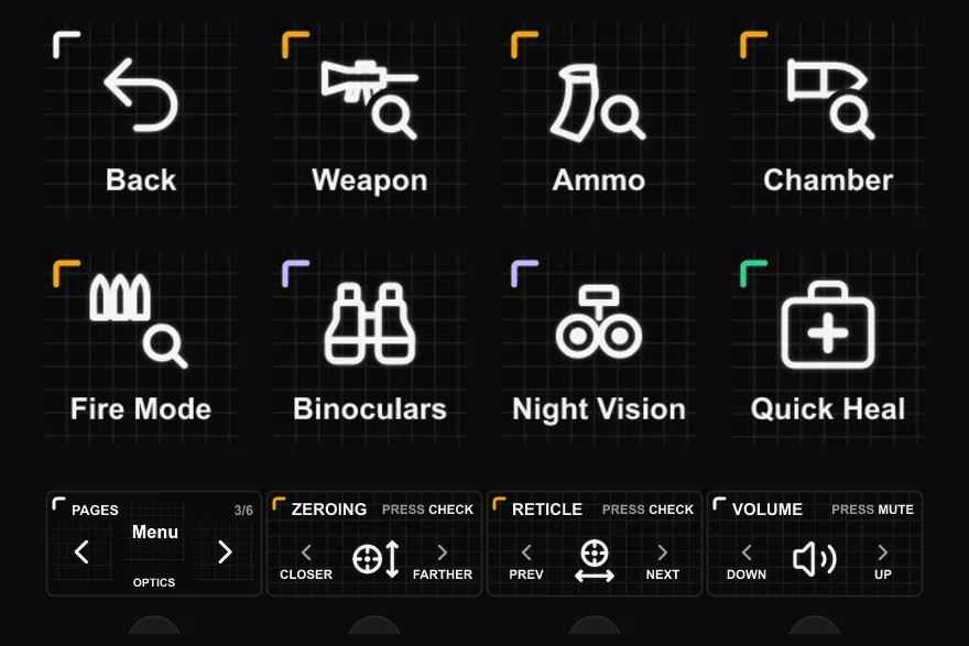 The Optics page on Stream Deck +: eight keys and the touch strip.