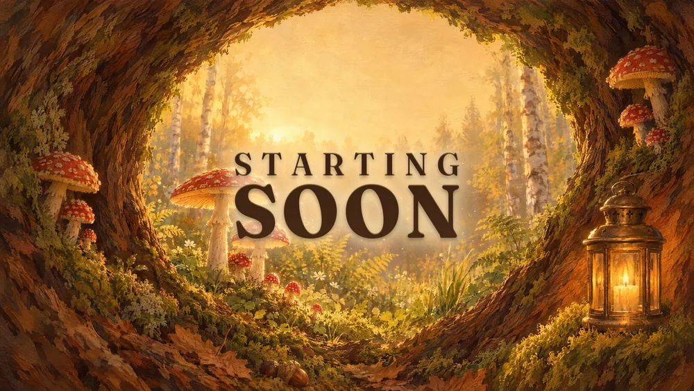 Mushroom Forest Starting Soon scene