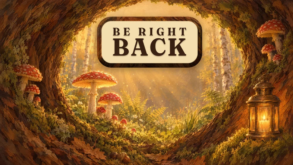 Mushroom Forest Be Right Back scene