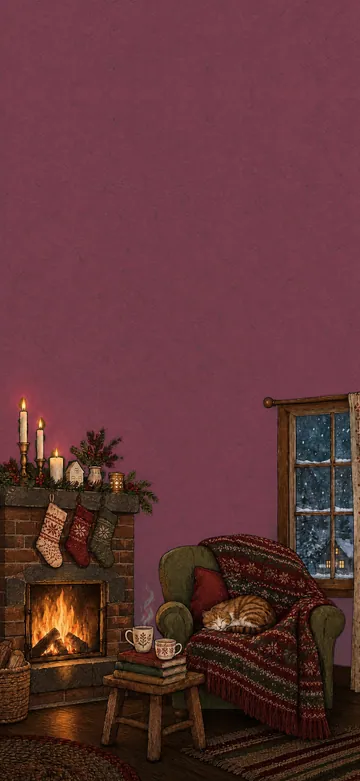 Cozy Christmas Blush Home Screen wallpaper