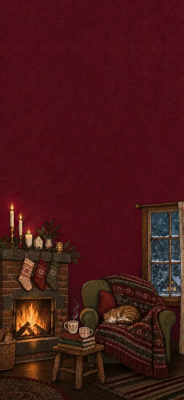 Cozy Christmas Cranberry Home Screen wallpaper