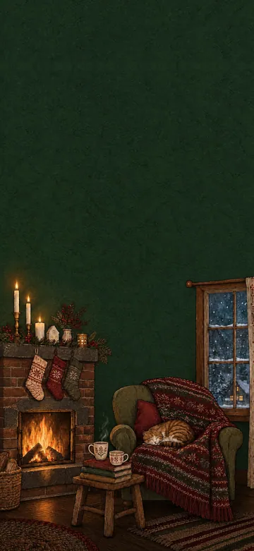 Cozy Christmas Pine Home Screen wallpaper