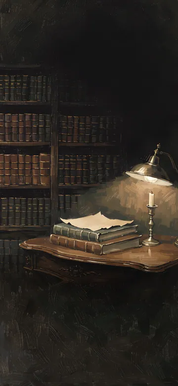Dark Academia Library wallpaper