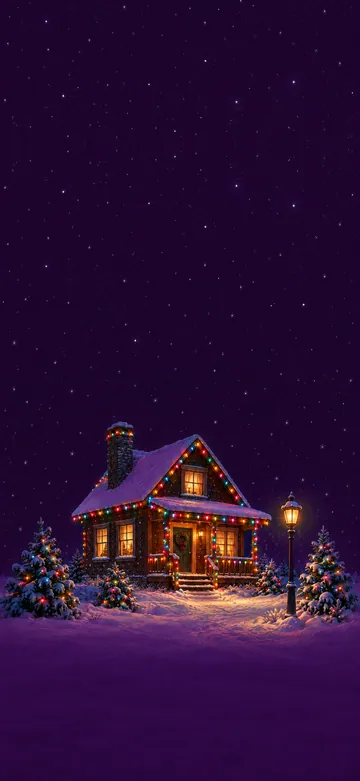 Lit House Plum Lock Screen wallpaper