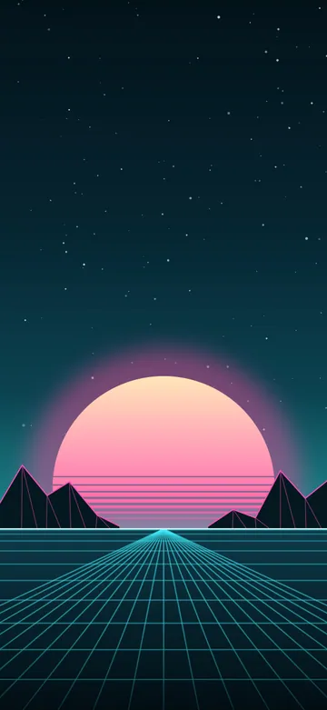 Neon Horizon Miami Lock Screen wallpaper