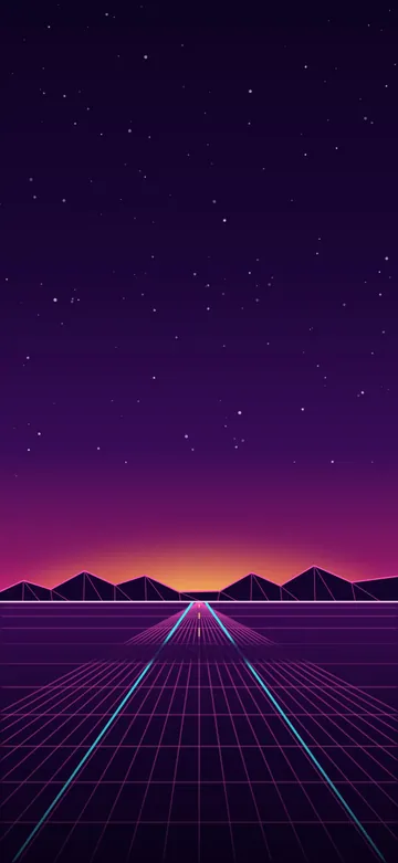 Neon Horizon Sunset Home Screen wallpaper