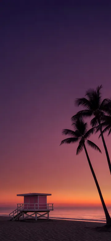 Neon Palms Sunset Haze Home Screen wallpaper