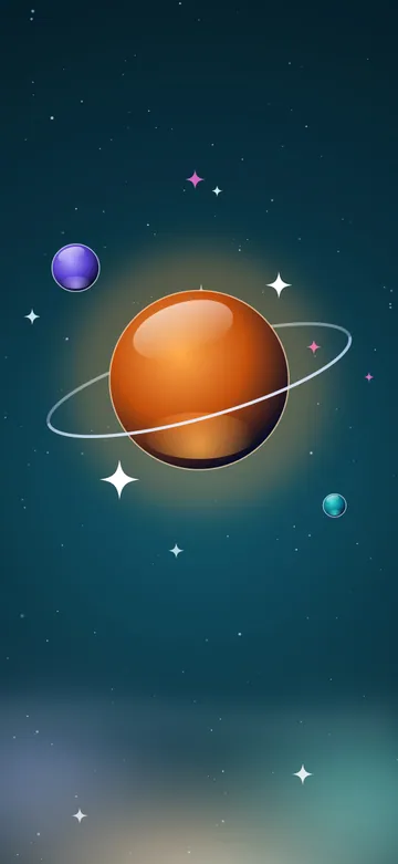 Orbit Gloss Teal Lock Screen wallpaper