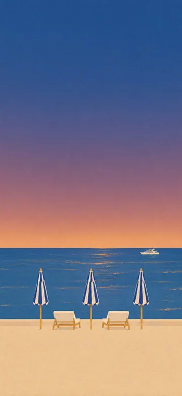 Riviera Golden Hour Parasols Home Screen wallpaper