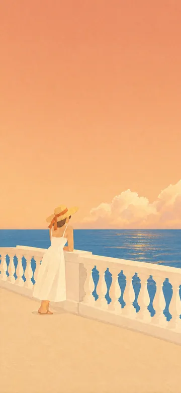 Riviera Golden Hour Terrace Lock Screen wallpaper